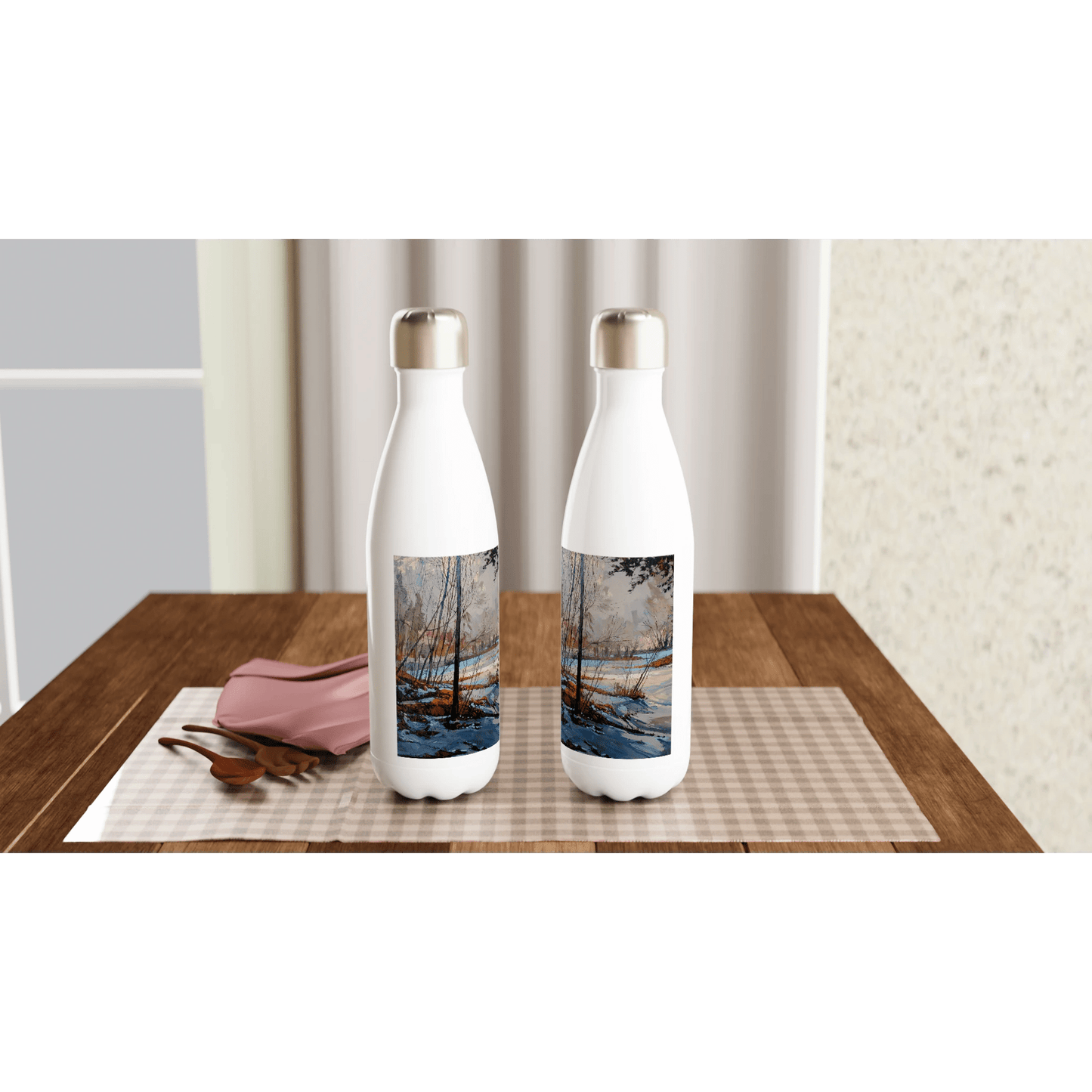 Frozen once again - White 17oz Stainless Steel Water Bottle - eduardgurevich