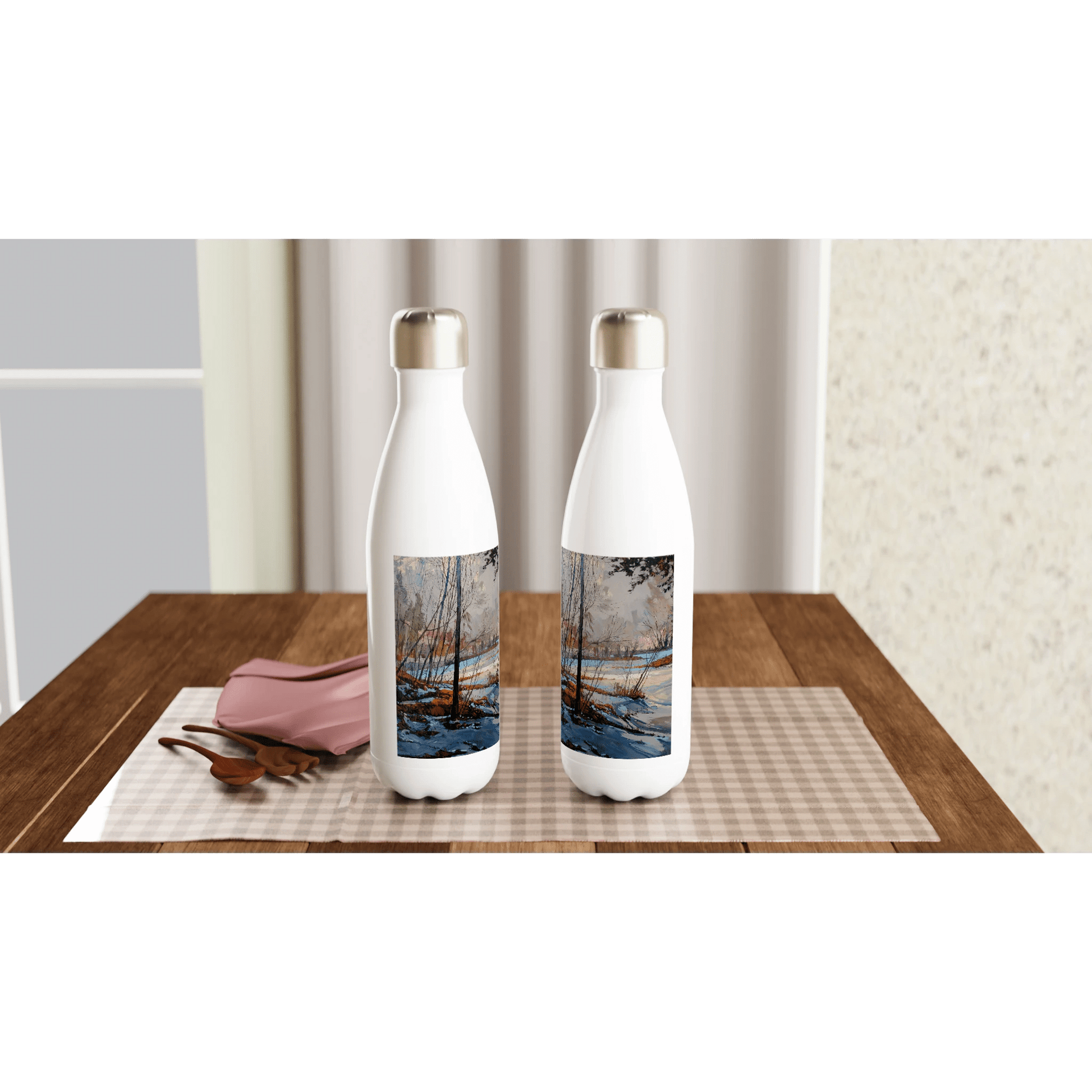 Frozen once again - White 17oz Stainless Steel Water Bottle - eduardgurevich
