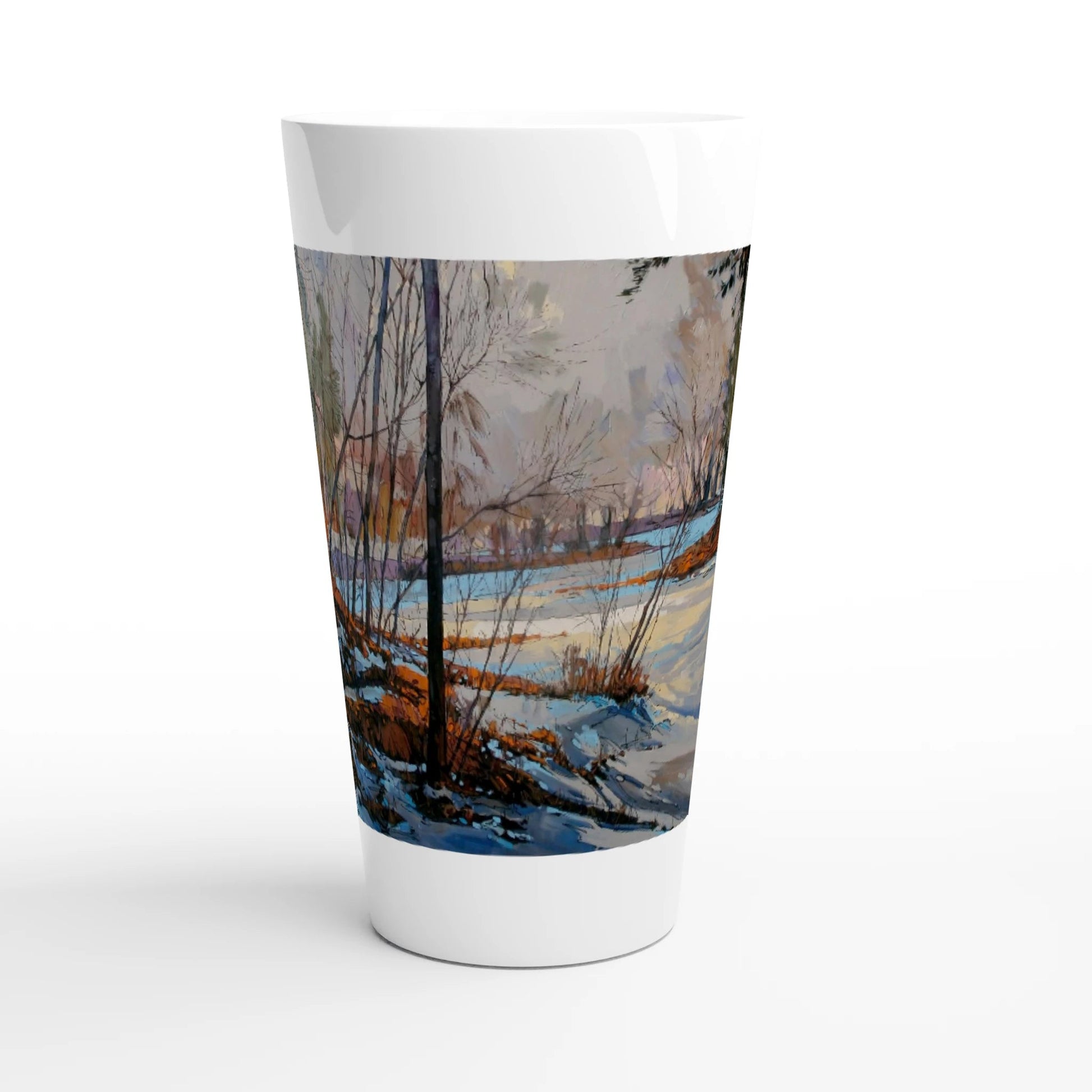 Frozen once again - White Latte 17oz Ceramic Mug - eduardgurevich