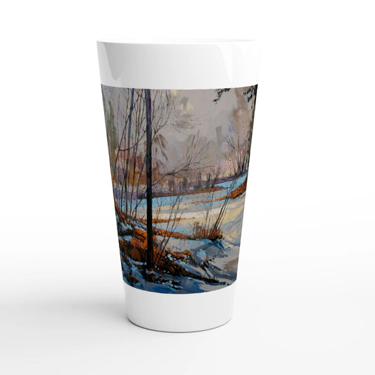 Frozen once again - White Latte 17oz Ceramic Mug - eduardgurevich