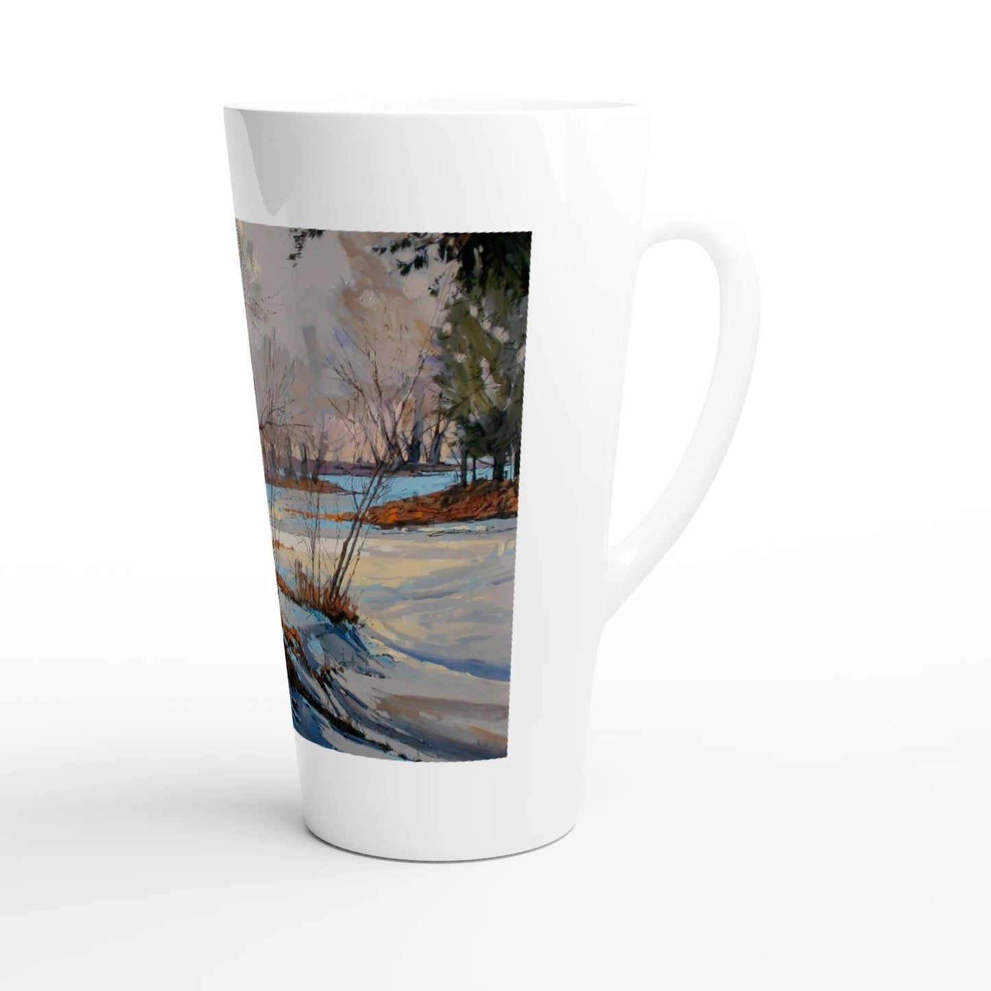 Frozen once again - White Latte 17oz Ceramic Mug - eduardgurevich
