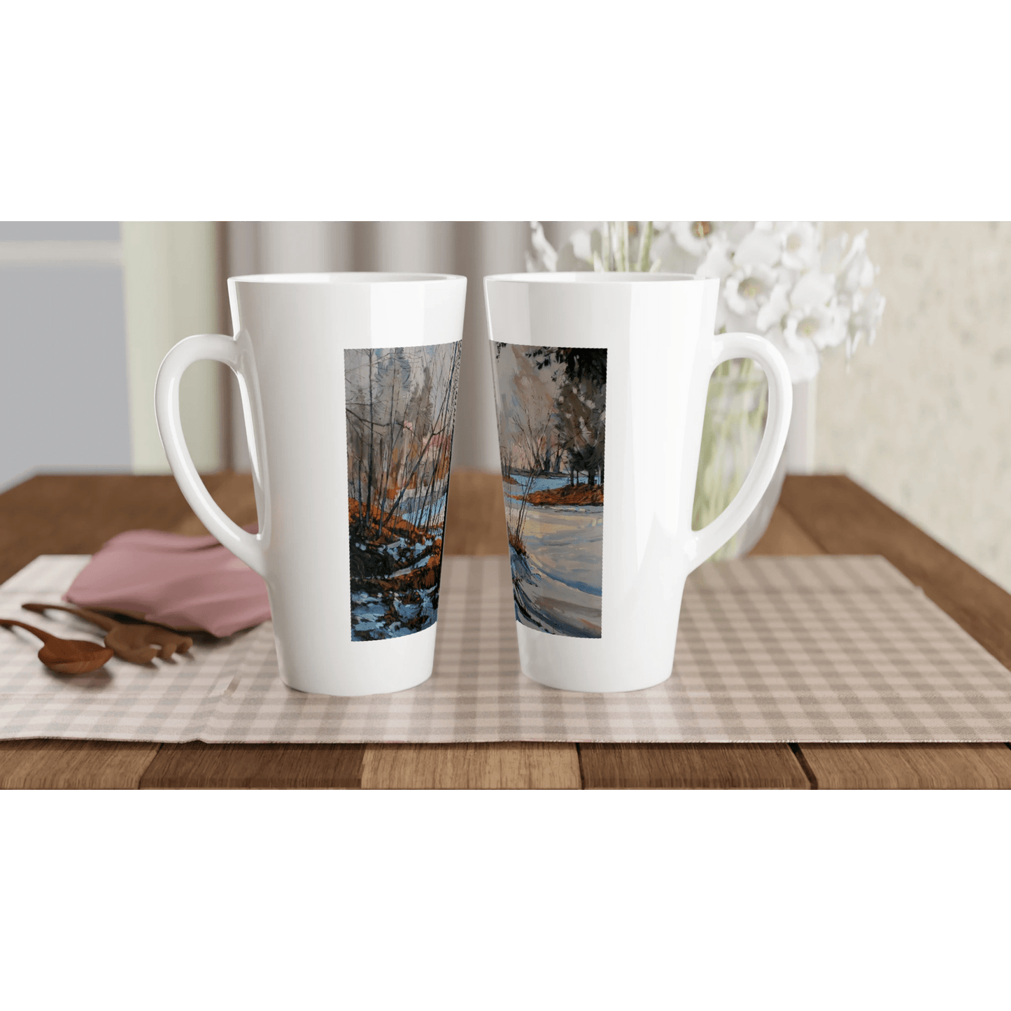 Frozen once again - White Latte 17oz Ceramic Mug - eduardgurevich