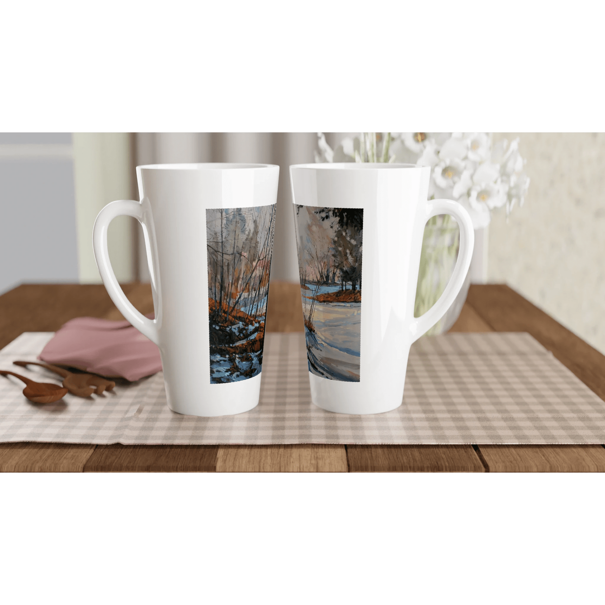 Frozen once again - White Latte 17oz Ceramic Mug - eduardgurevich