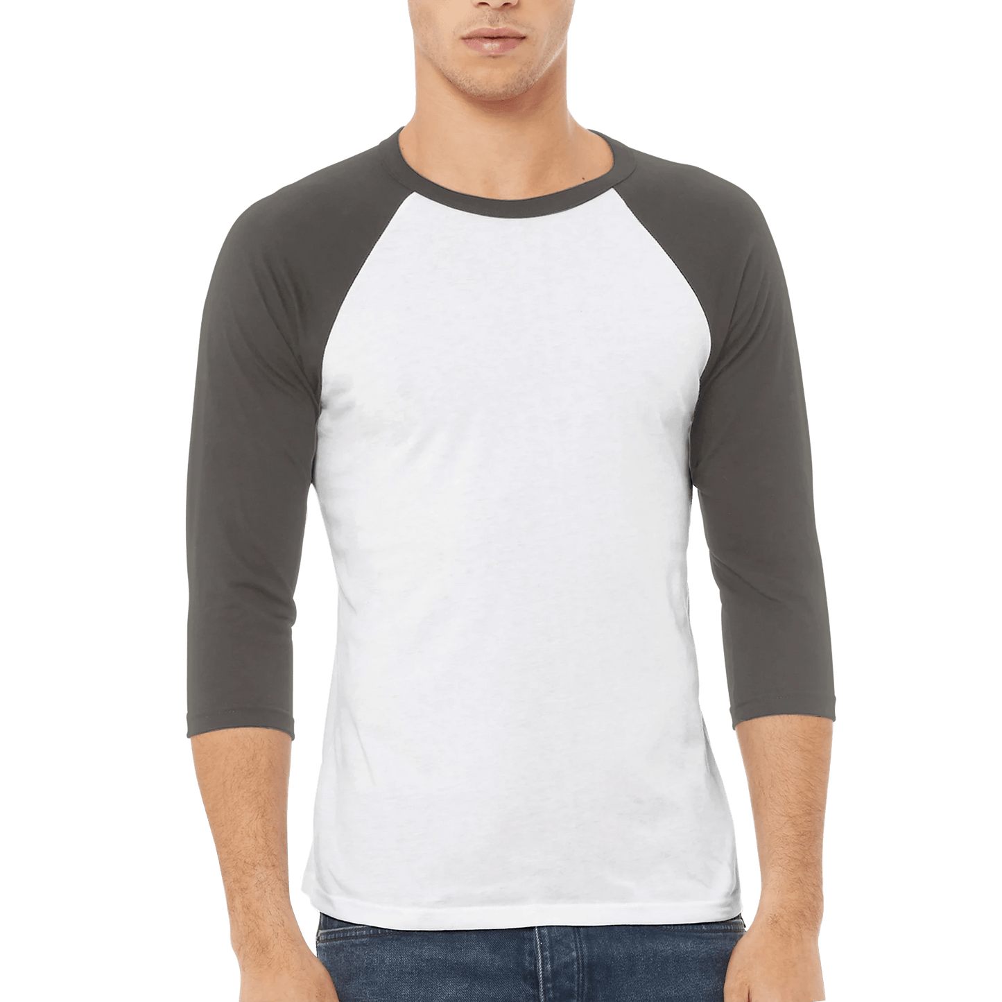 Golden triangle - Unisex 3/4 sleeve Raglan T-shirt - eduardgurevich XL White and Black