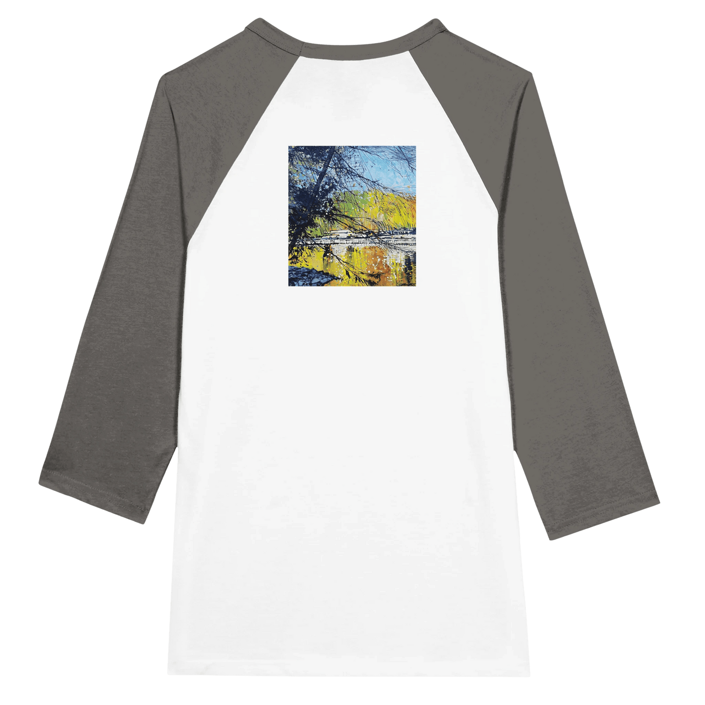 Golden triangle - Unisex 3/4 sleeve Raglan T-shirt - eduardgurevich XL White and Black