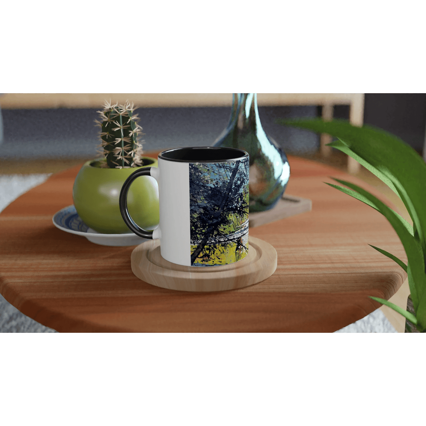 Golden triangle - White 11oz Ceramic Mug with Color Inside - eduardgurevich