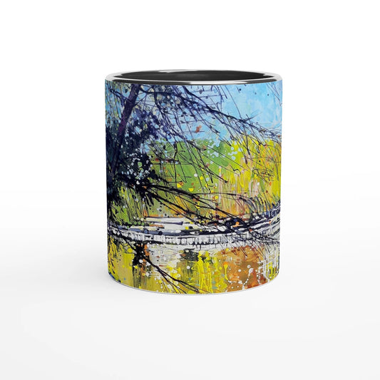 Golden triangle - White 11oz Ceramic Mug with Color Inside - eduardgurevich