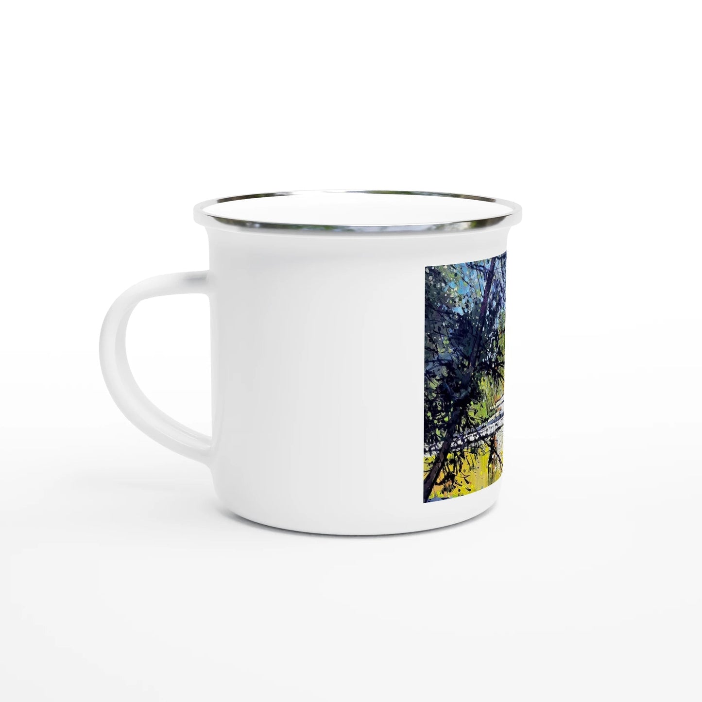 Golden triangle - White 12oz Enamel Mug - eduardgurevich