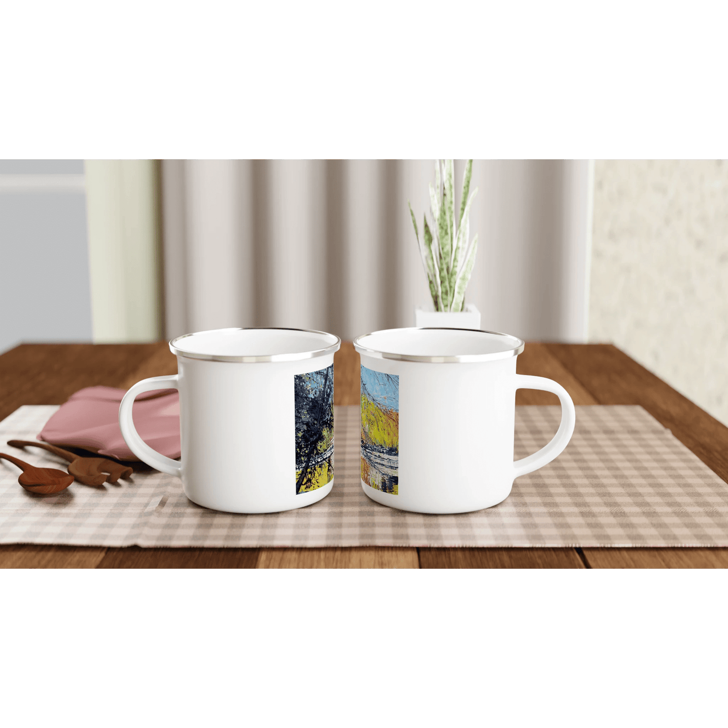 Golden triangle - White 12oz Enamel Mug - eduardgurevich