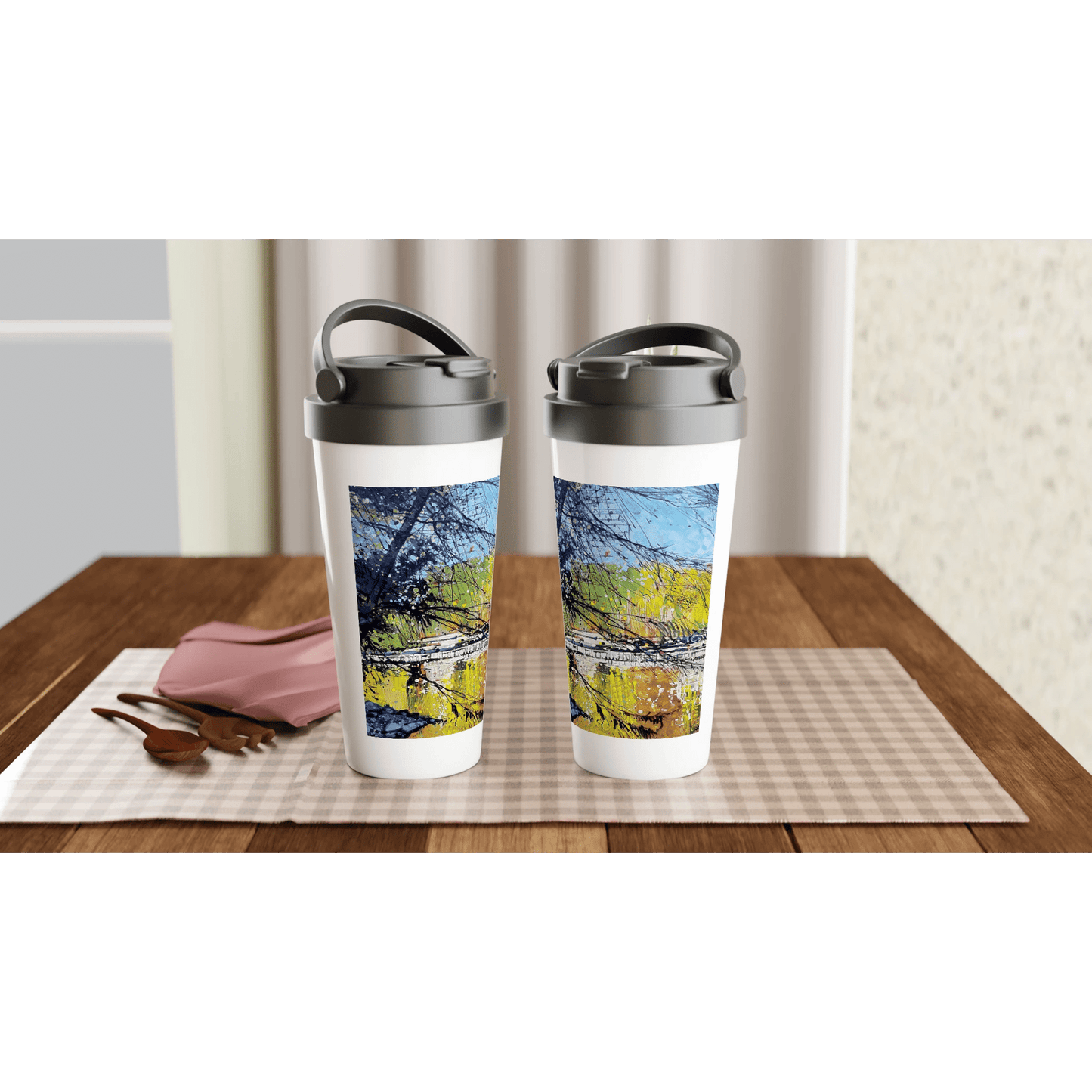 Golden triangle - White 15oz Stainless Steel Travel Mug - eduardgurevich