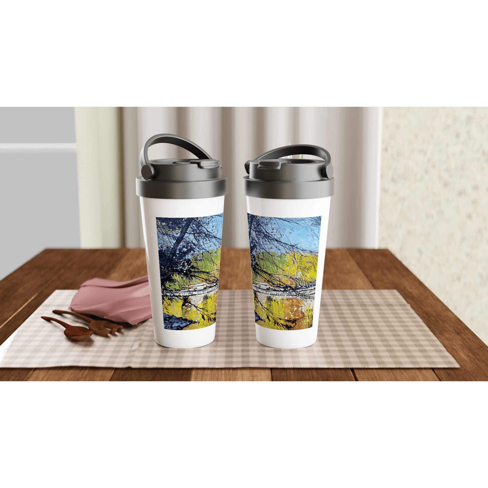 Golden triangle - White 15oz Stainless Steel Travel Mug - eduardgurevich