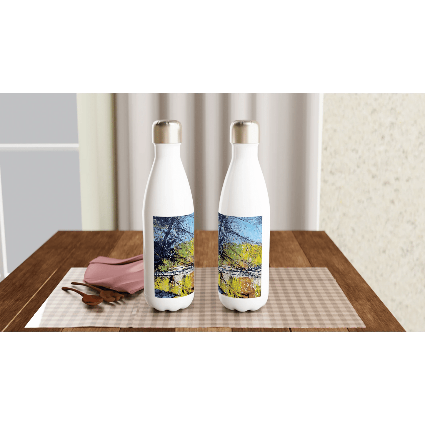 Golden triangle - White 17oz Stainless Steel Water Bottle - eduardgurevich