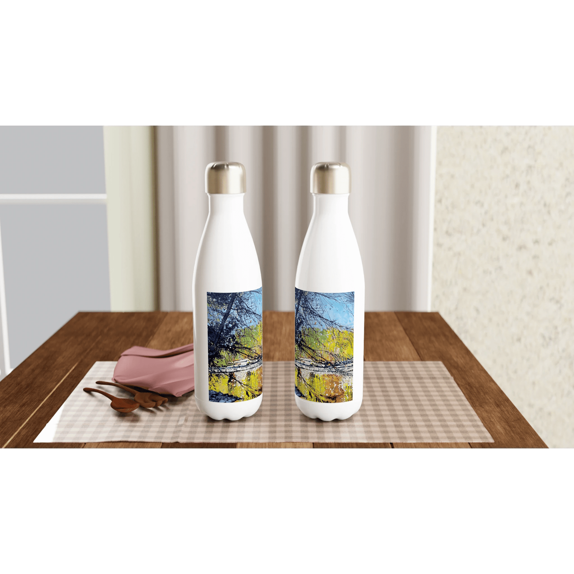 Golden triangle - White 17oz Stainless Steel Water Bottle - eduardgurevich