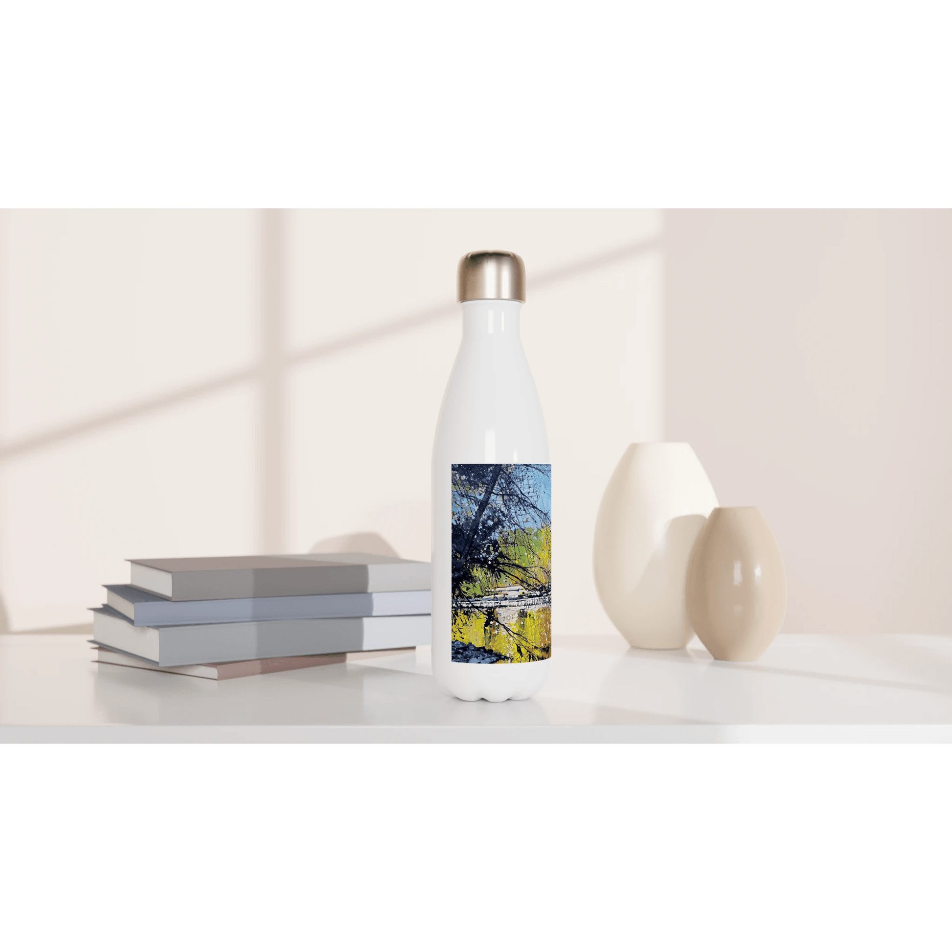 Golden triangle - White 17oz Stainless Steel Water Bottle - eduardgurevich