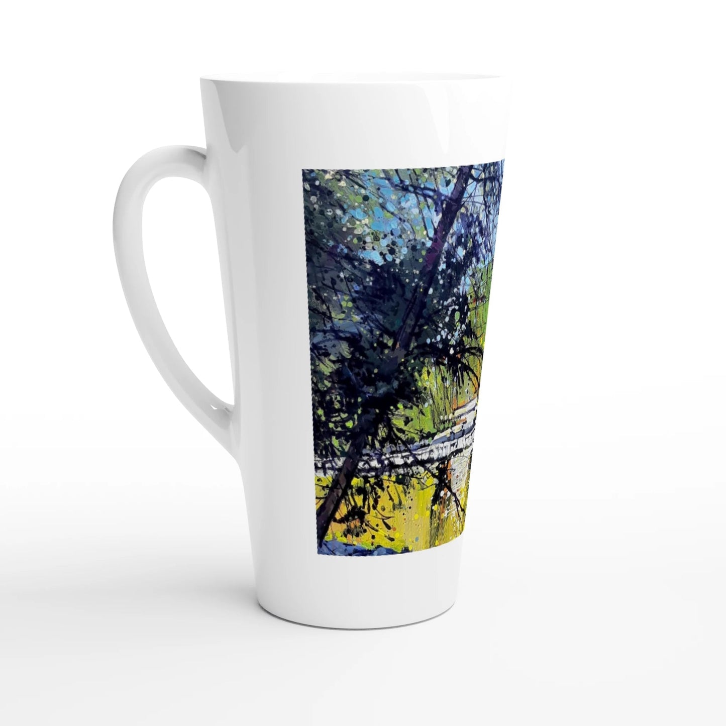 Golden triangle - White Latte 17oz Ceramic Mug - eduardgurevich