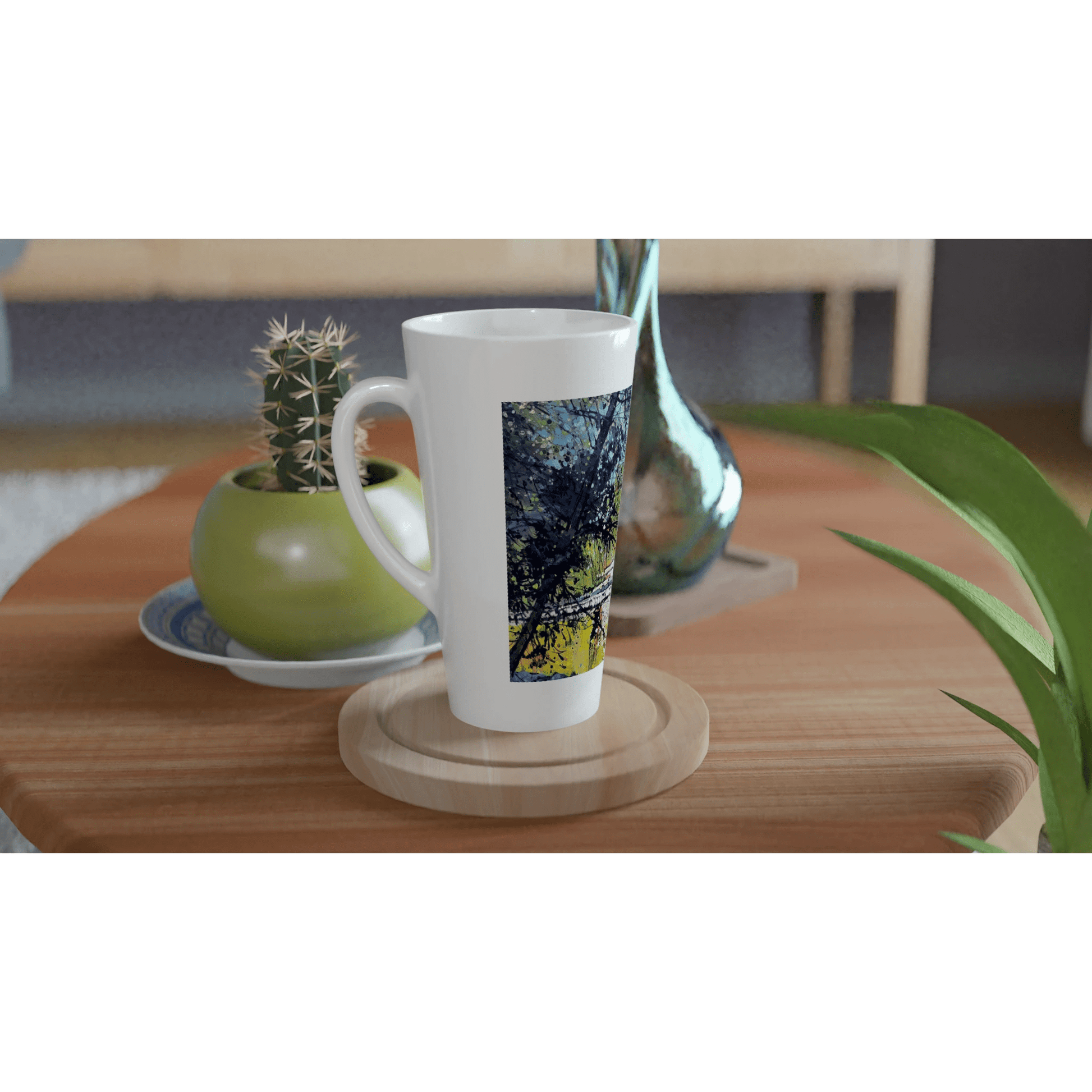 Golden triangle - White Latte 17oz Ceramic Mug - eduardgurevich
