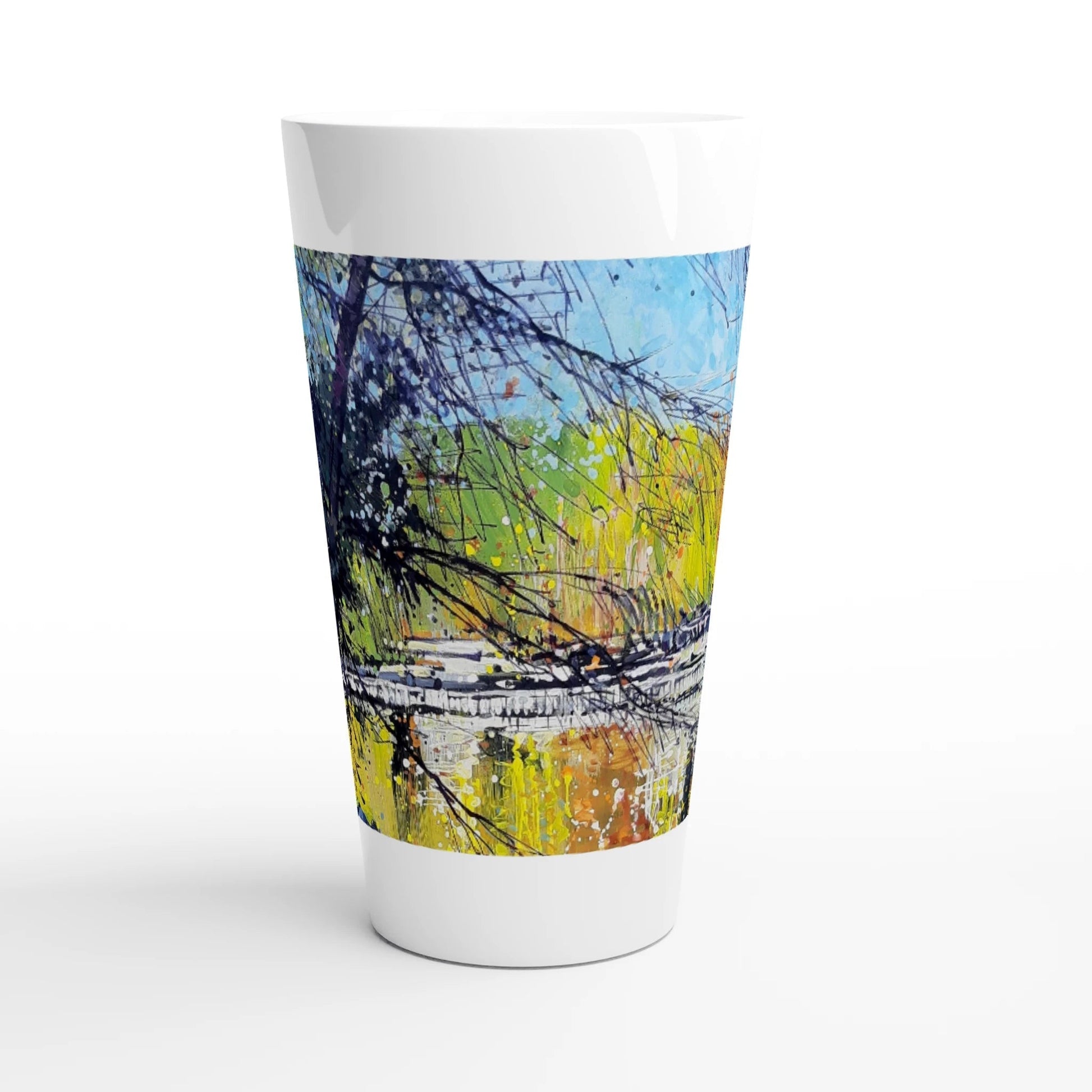 Golden triangle - White Latte 17oz Ceramic Mug - eduardgurevich