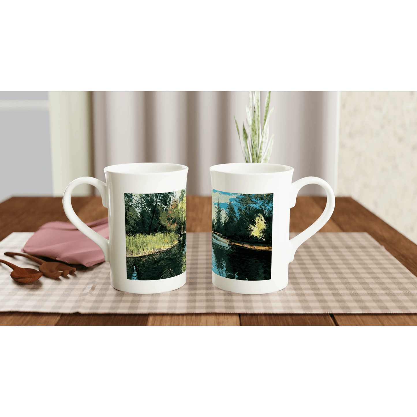 Good morning Good luck - White 10oz Porcelain Slim Mug - eduardgurevich