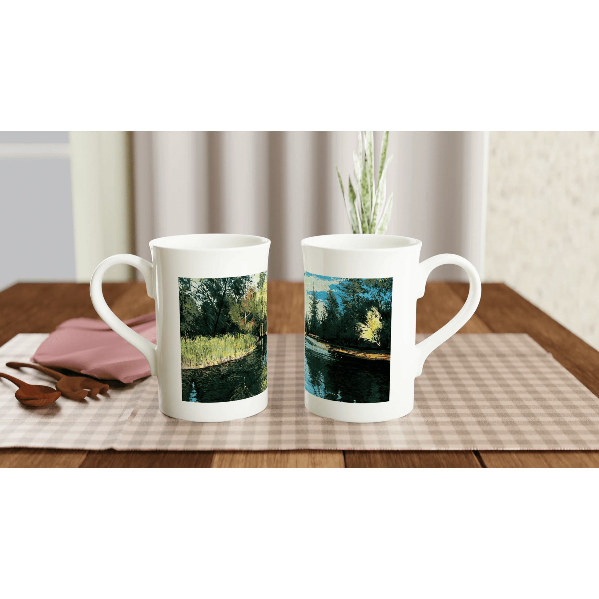 Good morning Good luck - White 10oz Porcelain Slim Mug - eduardgurevich