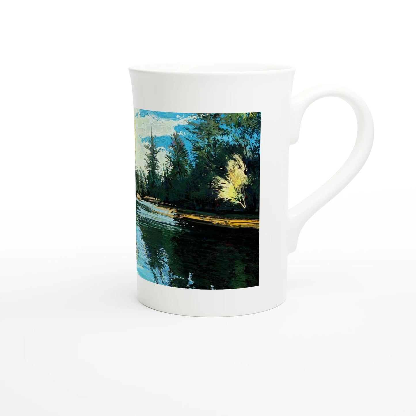 Good morning Good luck - White 10oz Porcelain Slim Mug - eduardgurevich