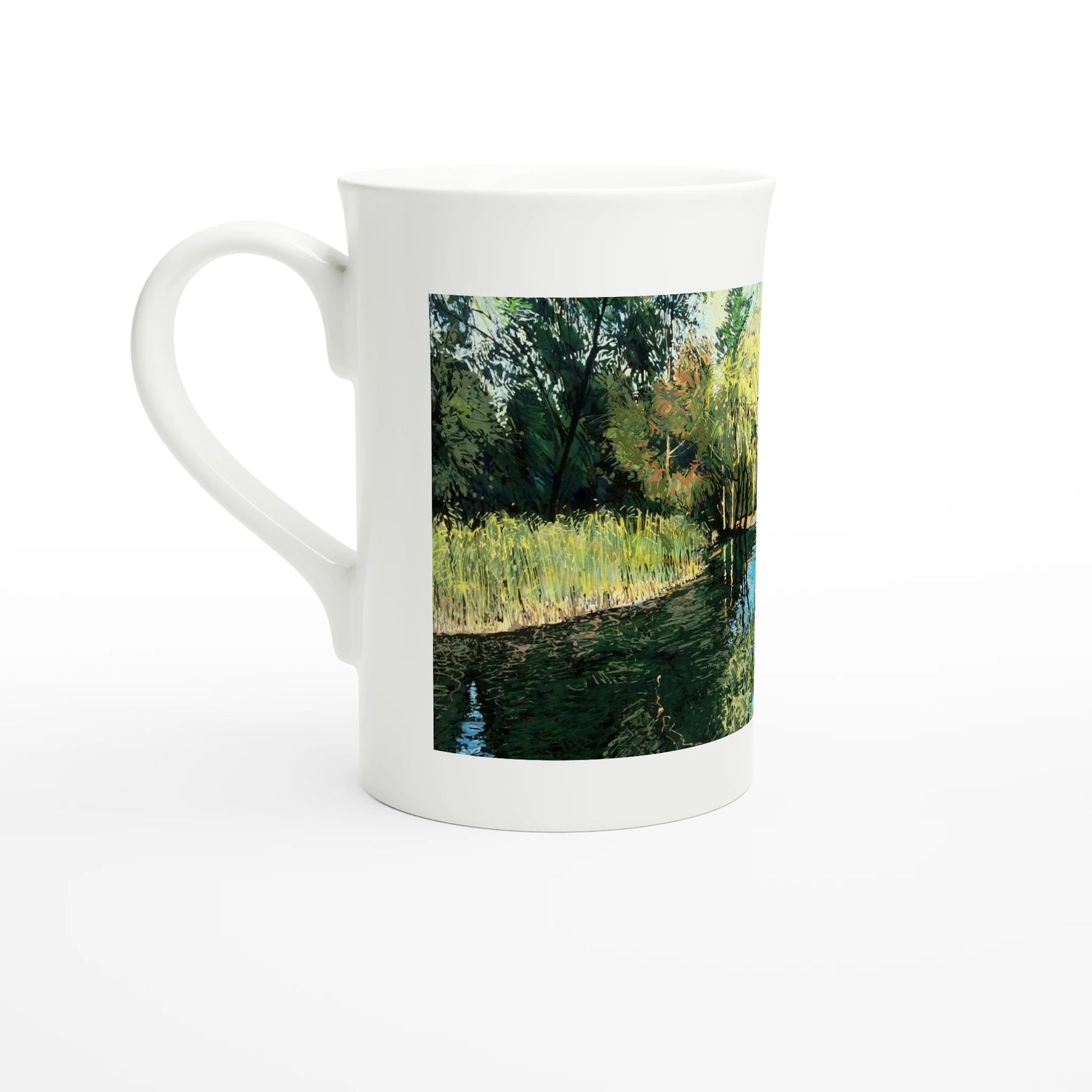 Good morning Good luck - White 10oz Porcelain Slim Mug - eduardgurevich