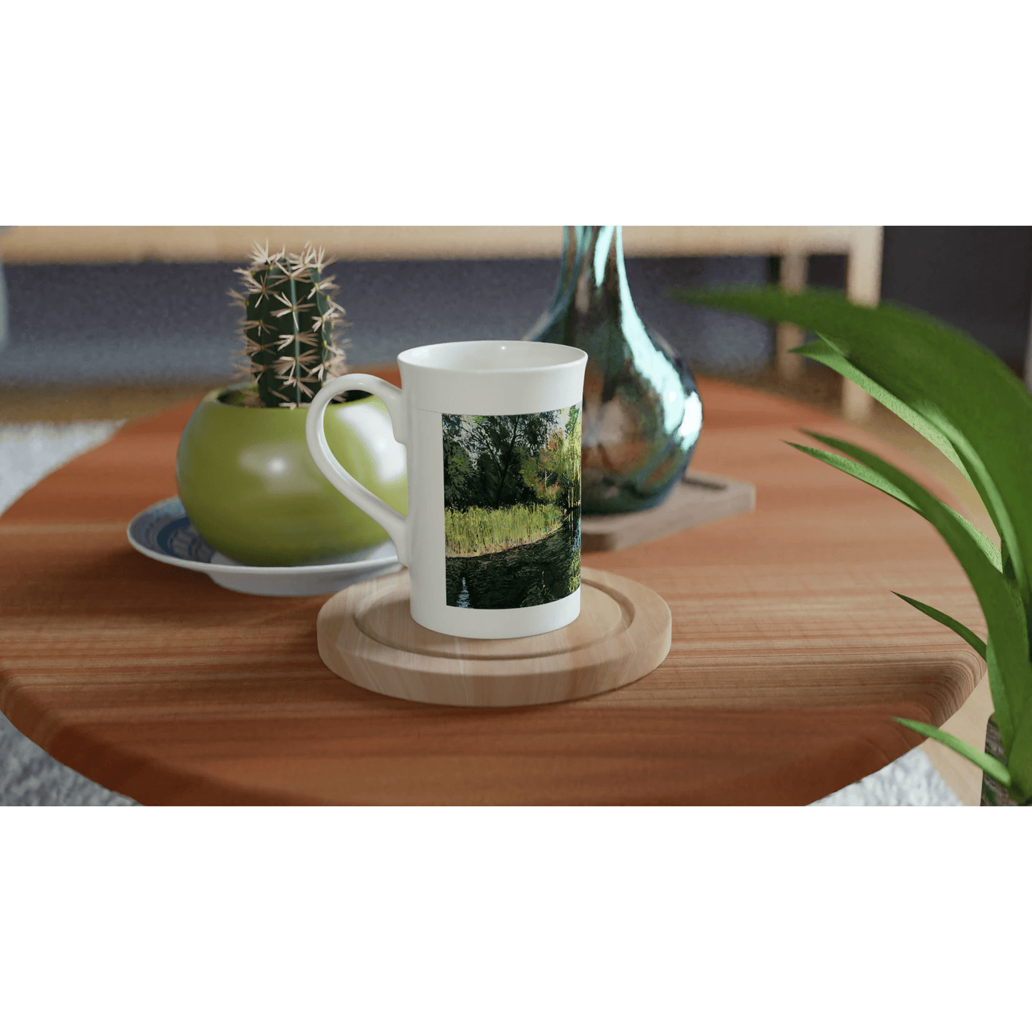 Good morning Good luck - White 10oz Porcelain Slim Mug - eduardgurevich