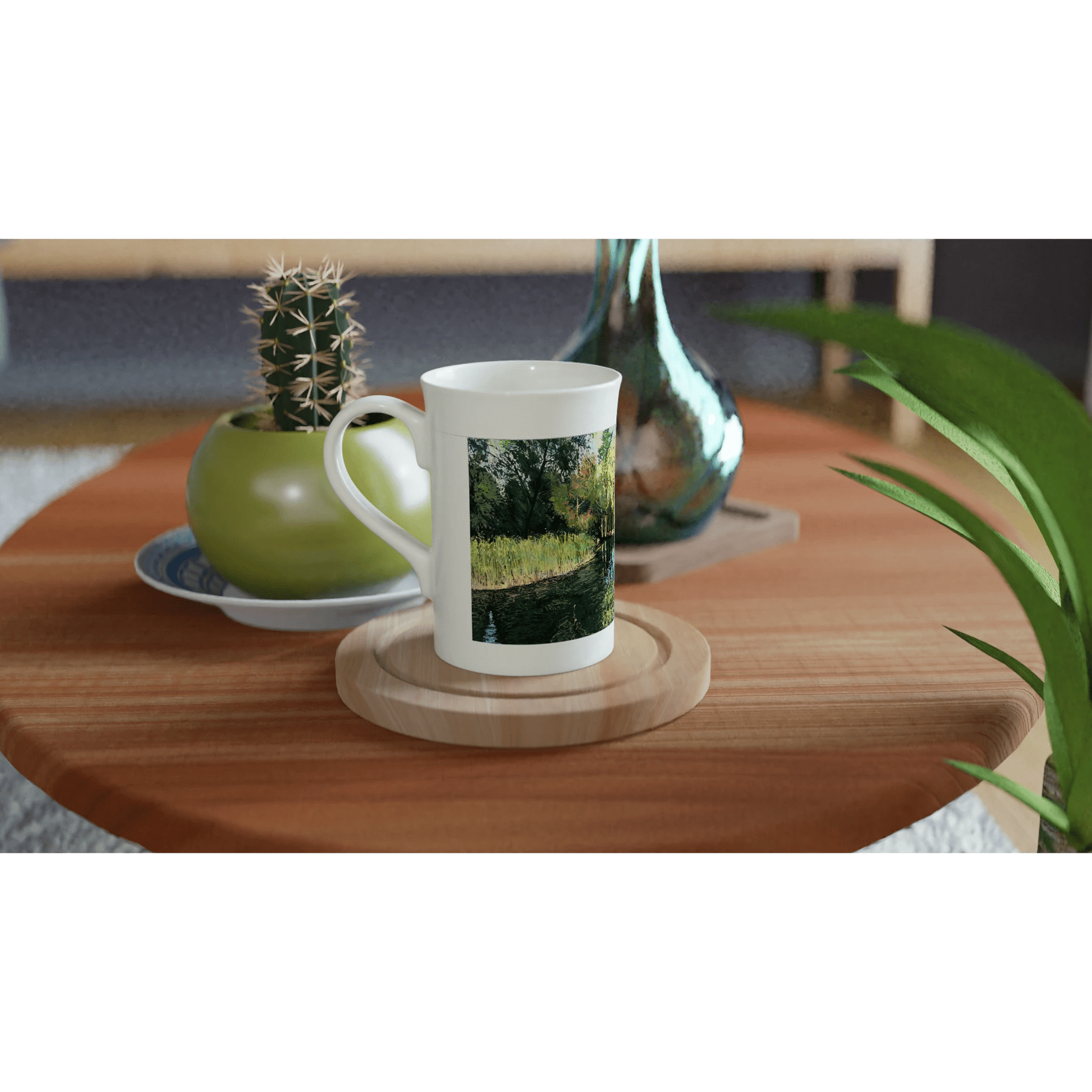 Good morning Good luck - White 10oz Porcelain Slim Mug - eduardgurevich