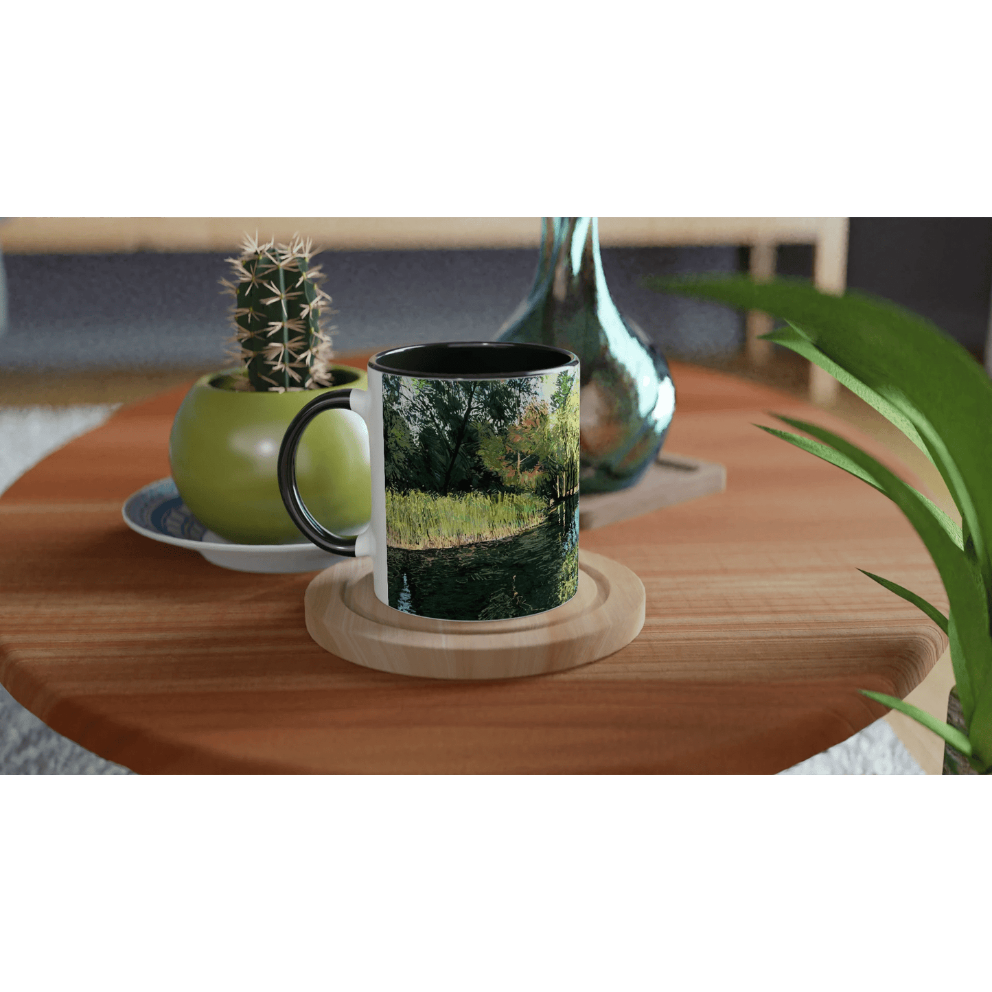 Good morning Good luck - White 11oz Ceramic Mug with Color Inside - eduardgurevich