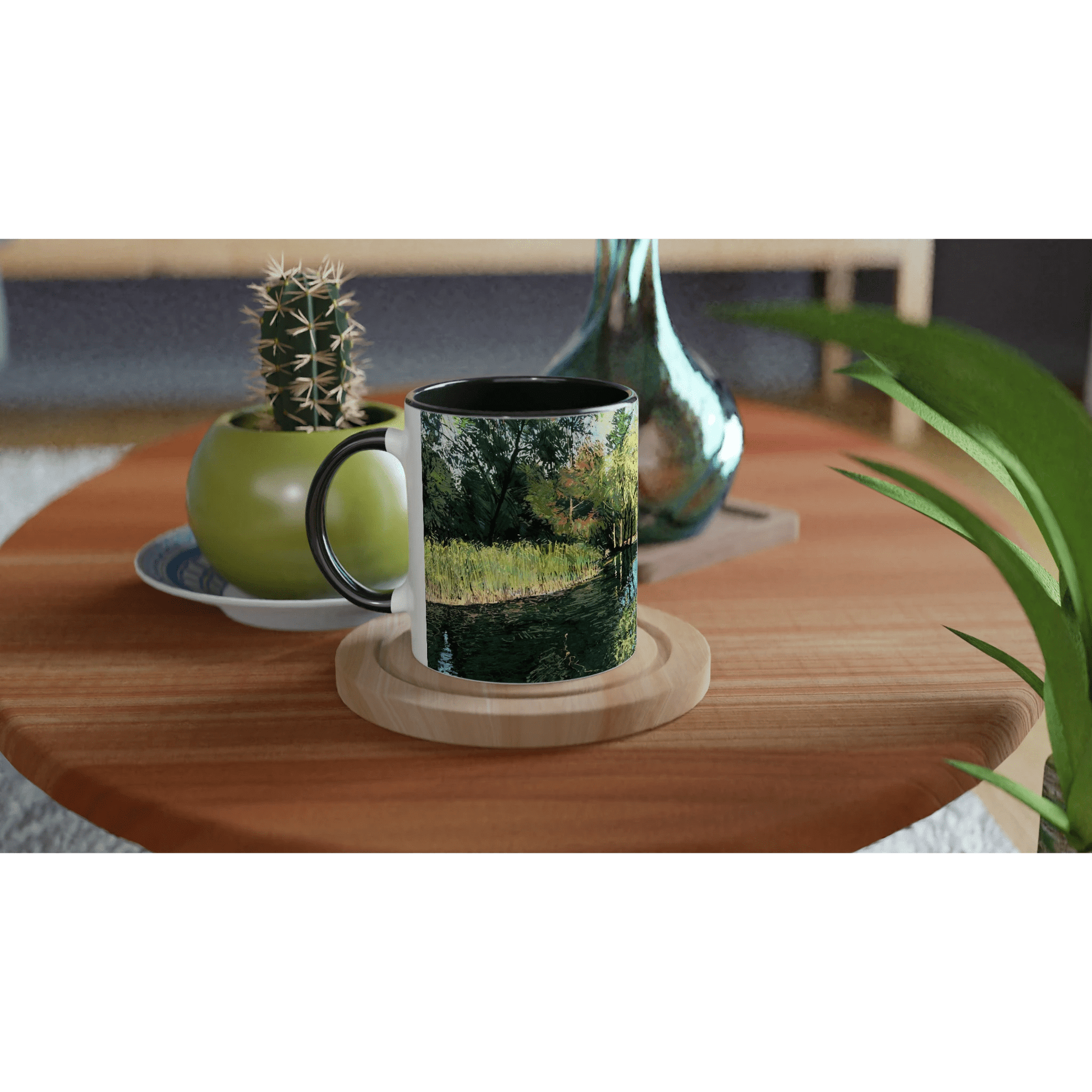 Good morning Good luck - White 11oz Ceramic Mug with Color Inside - eduardgurevich
