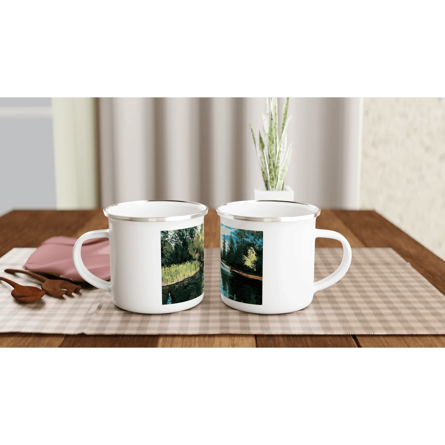 Good morning Good luck - White 12oz Enamel Mug - eduardgurevich