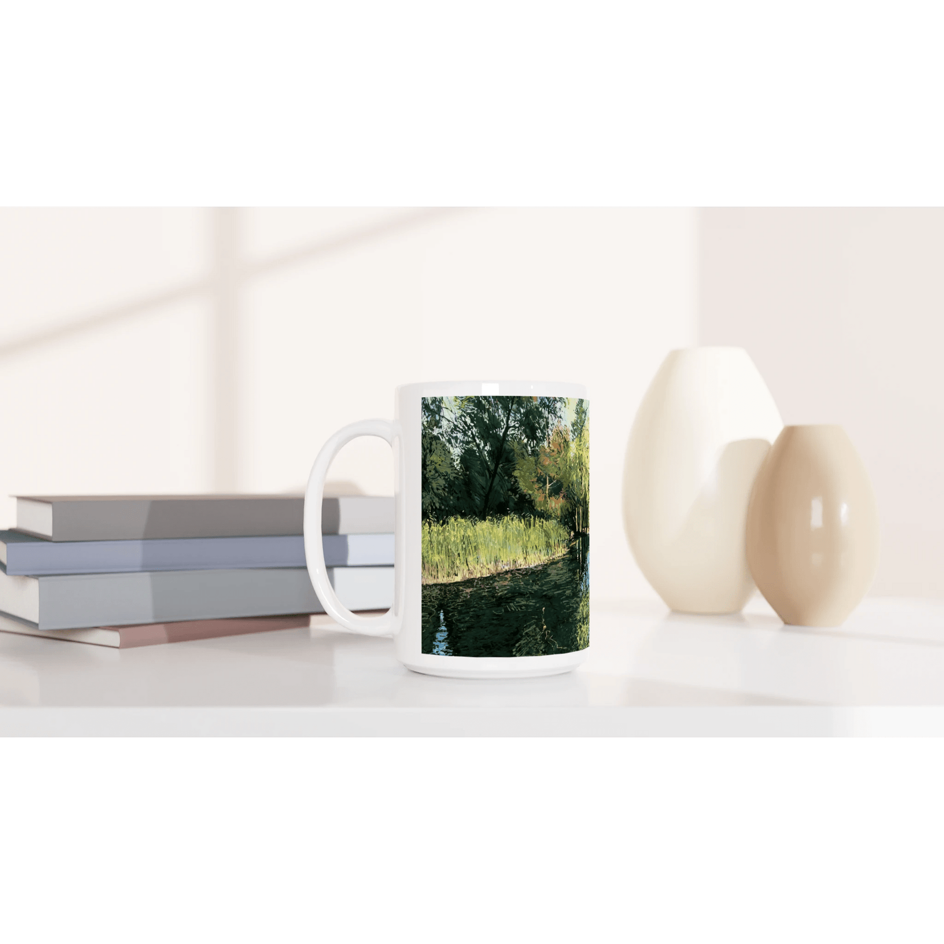 Good morning Good luck - White 15oz Ceramic Mug - eduardgurevich