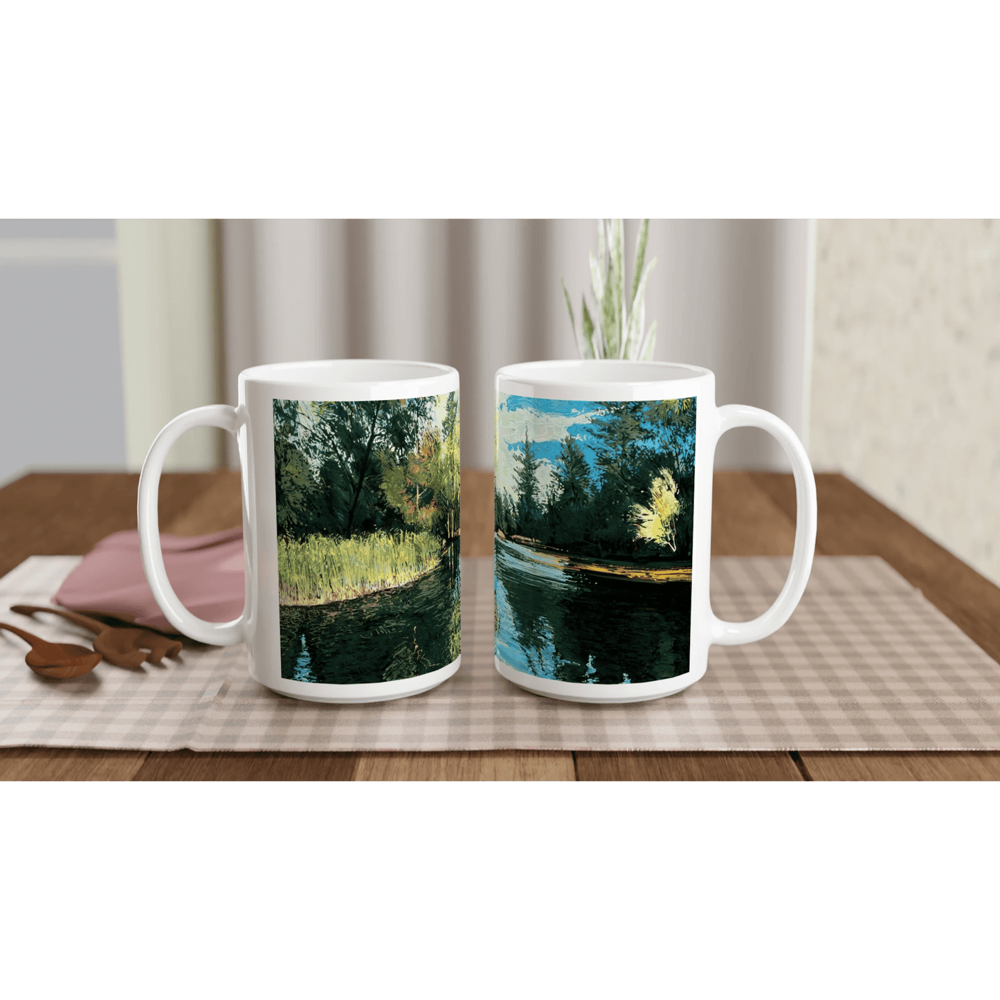 Good morning Good luck - White 15oz Ceramic Mug - eduardgurevich