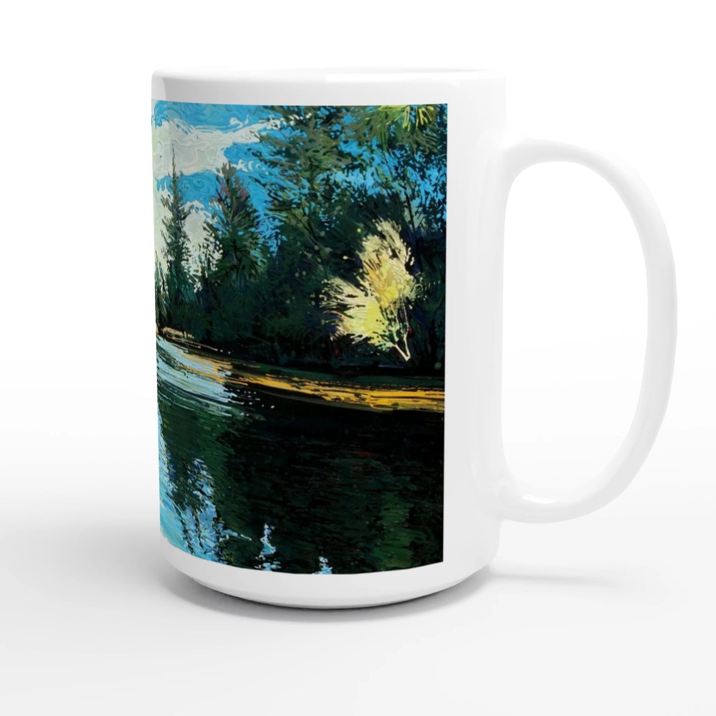 Good morning Good luck - White 15oz Ceramic Mug - eduardgurevich