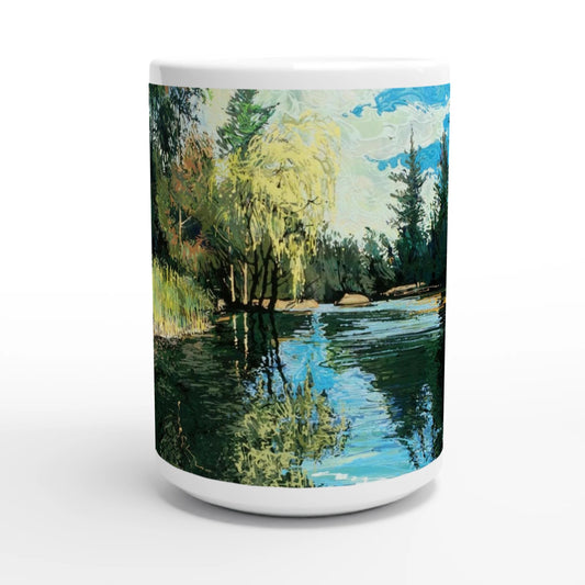 Good morning Good luck - White 15oz Ceramic Mug - eduardgurevich