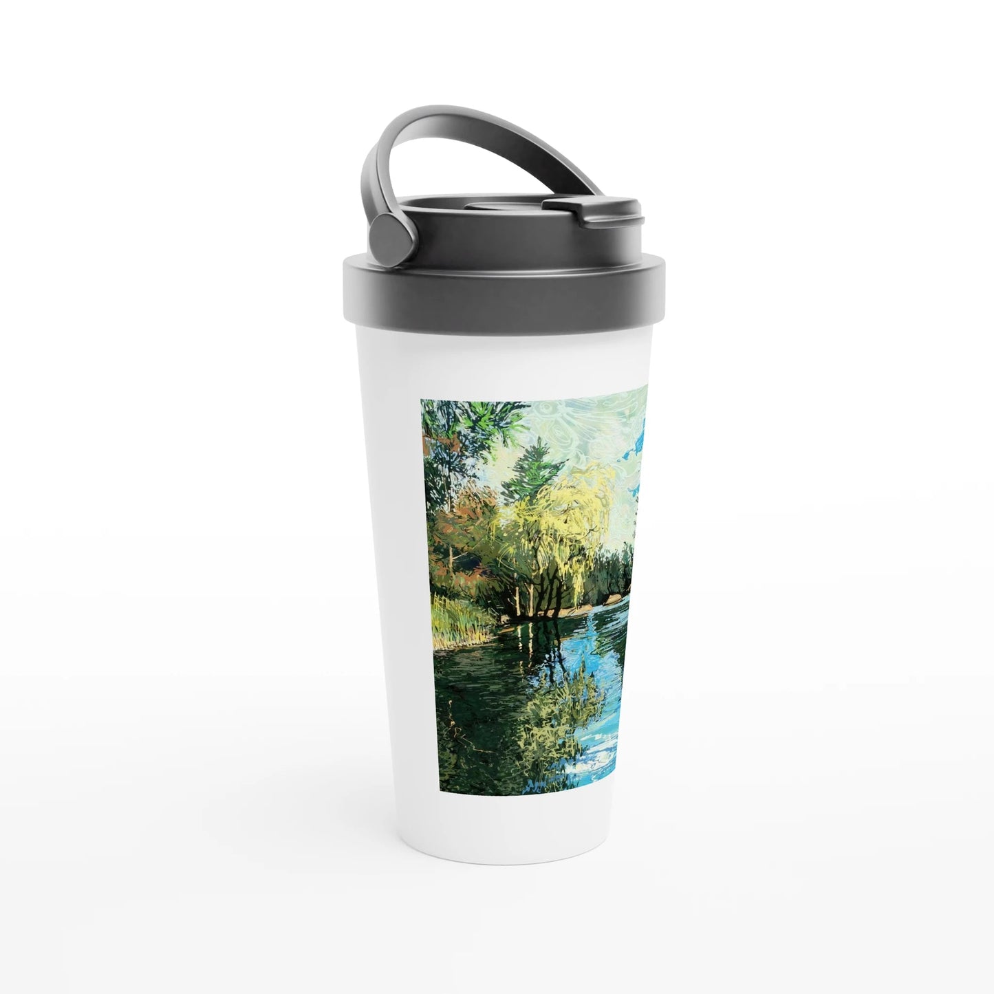 Good morning Good luck - White 15oz Stainless Steel Travel Mug - eduardgurevich