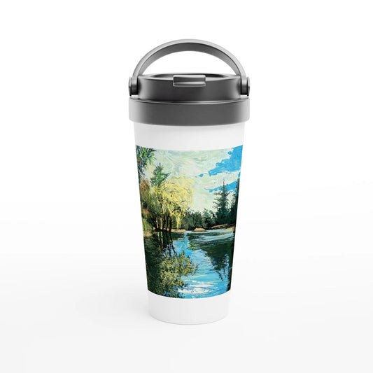 Good morning Good luck - White 15oz Stainless Steel Travel Mug - eduardgurevich