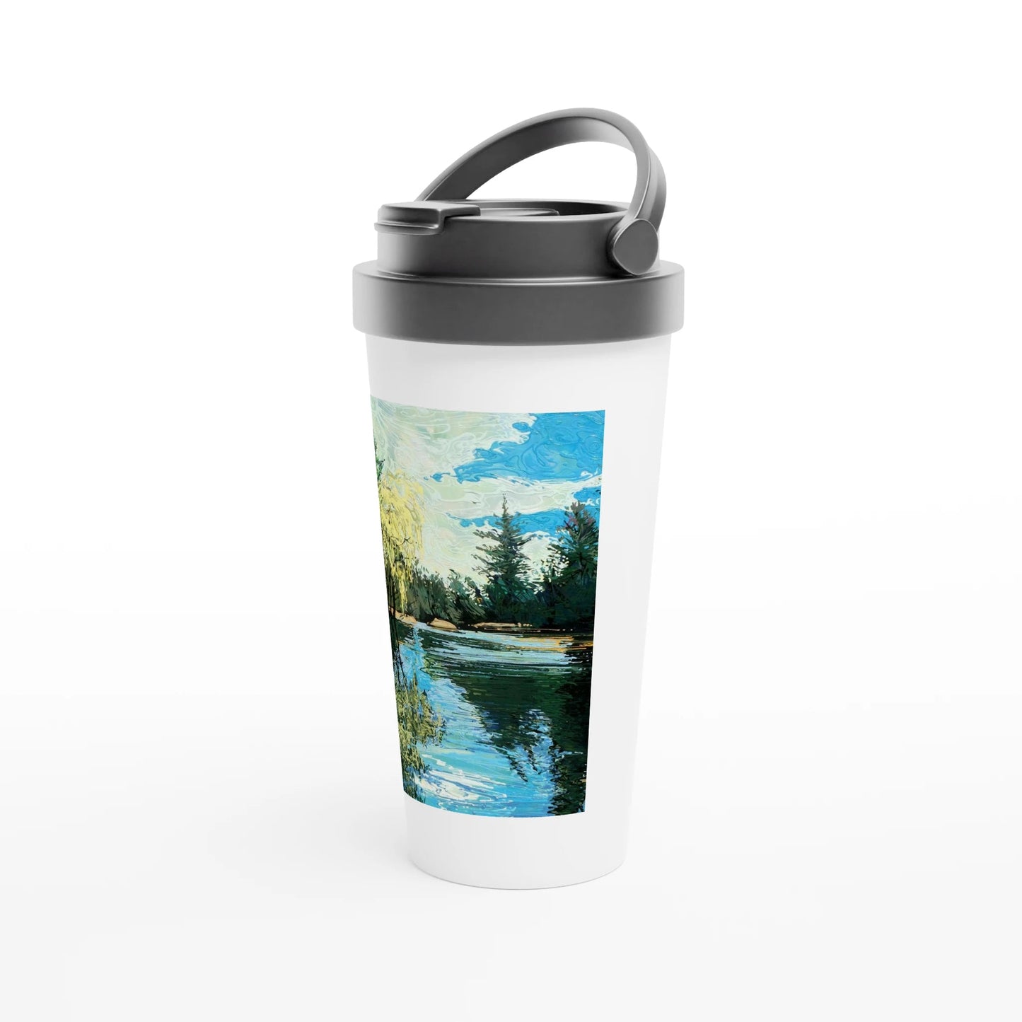 Good morning Good luck - White 15oz Stainless Steel Travel Mug - eduardgurevich