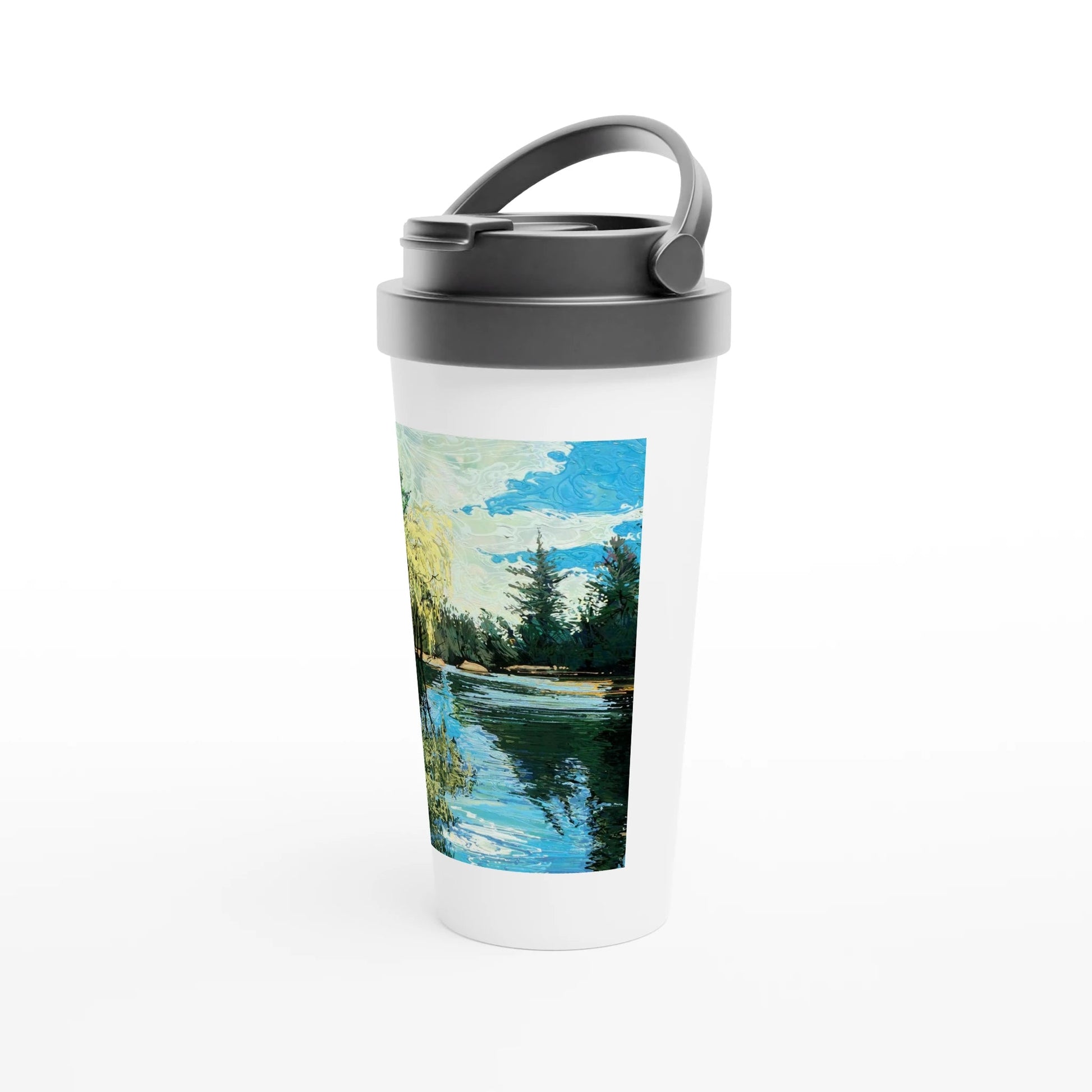 Good morning Good luck - White 15oz Stainless Steel Travel Mug - eduardgurevich
