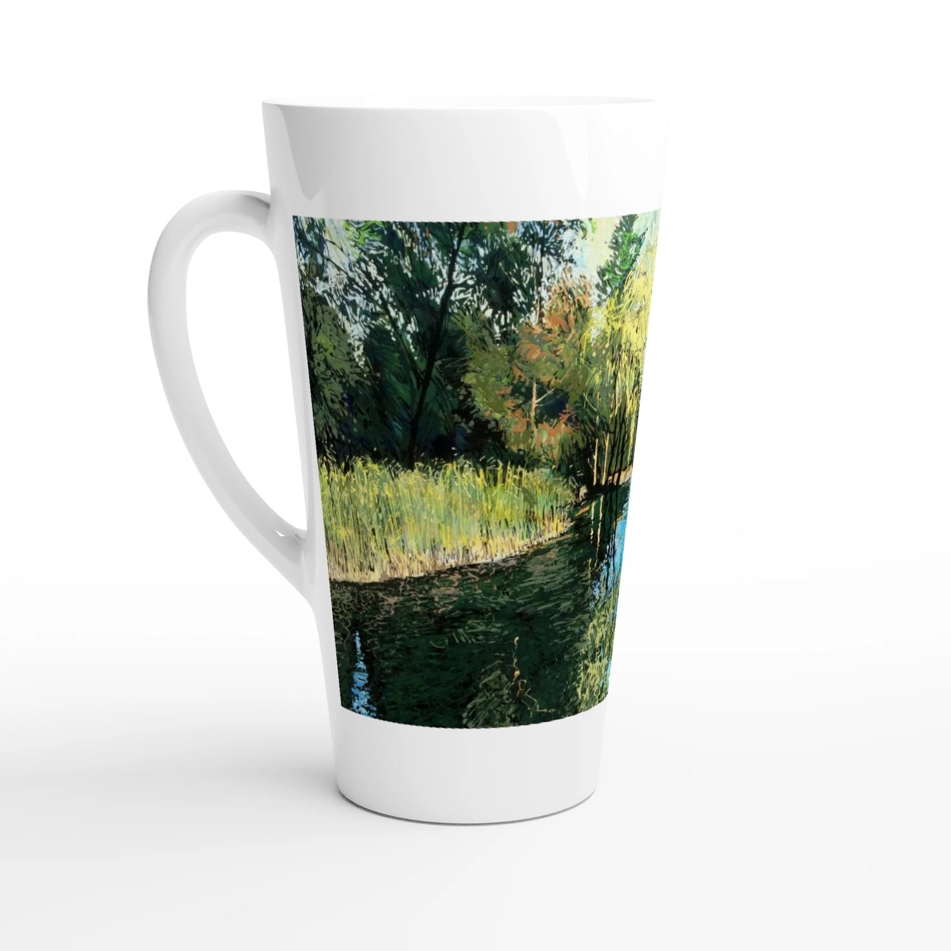 Good morning Good luck - White Latte 17oz Ceramic Mug - eduardgurevich