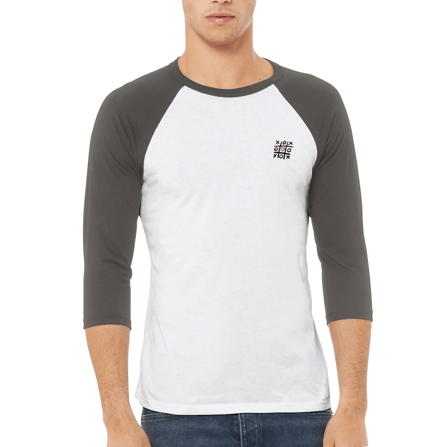 High visibility - Unisex 3/4 sleeve Raglan T-shirt - eduardgurevich XL White and Black