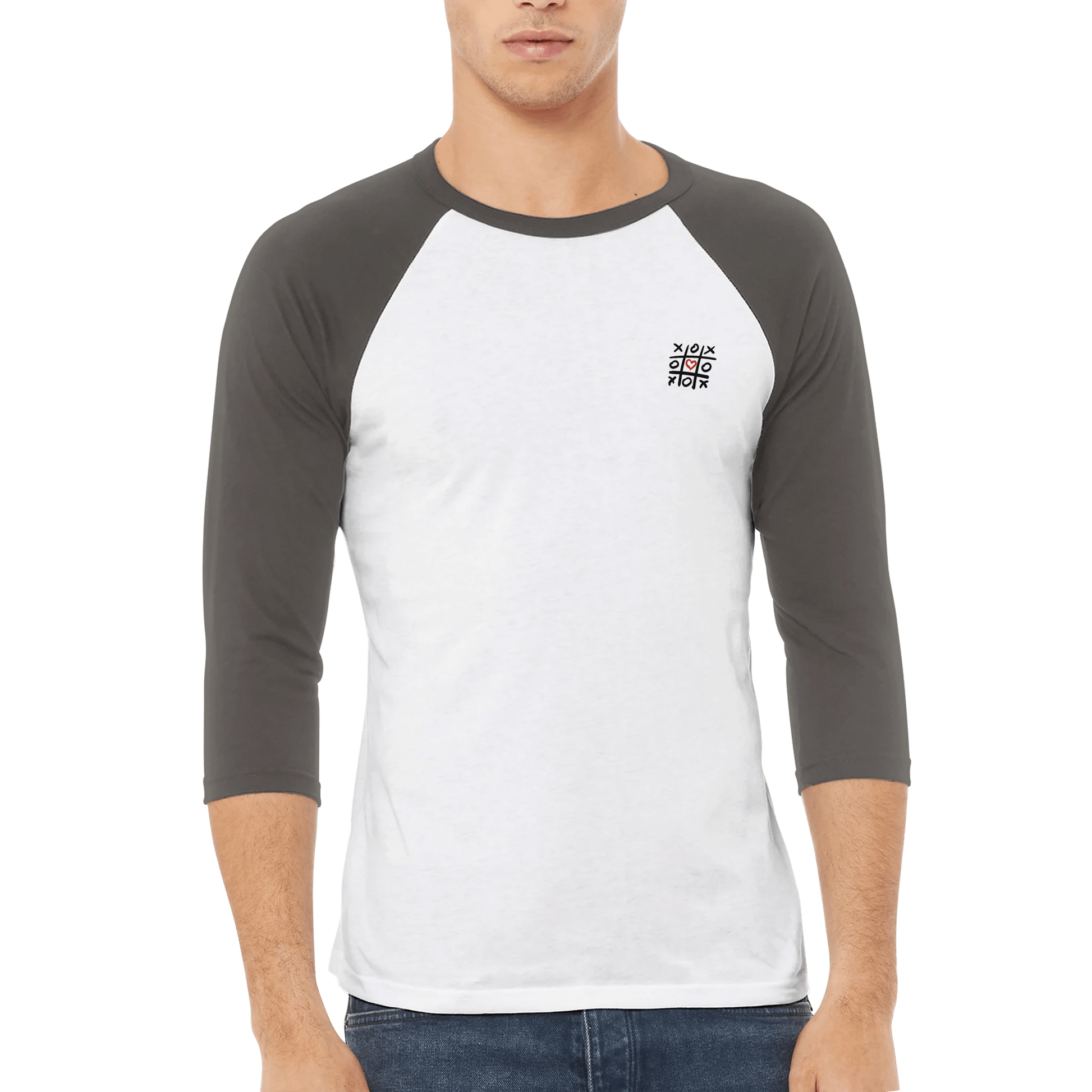 High visibility - Unisex 3/4 sleeve Raglan T-shirt - eduardgurevich XL White and Black
