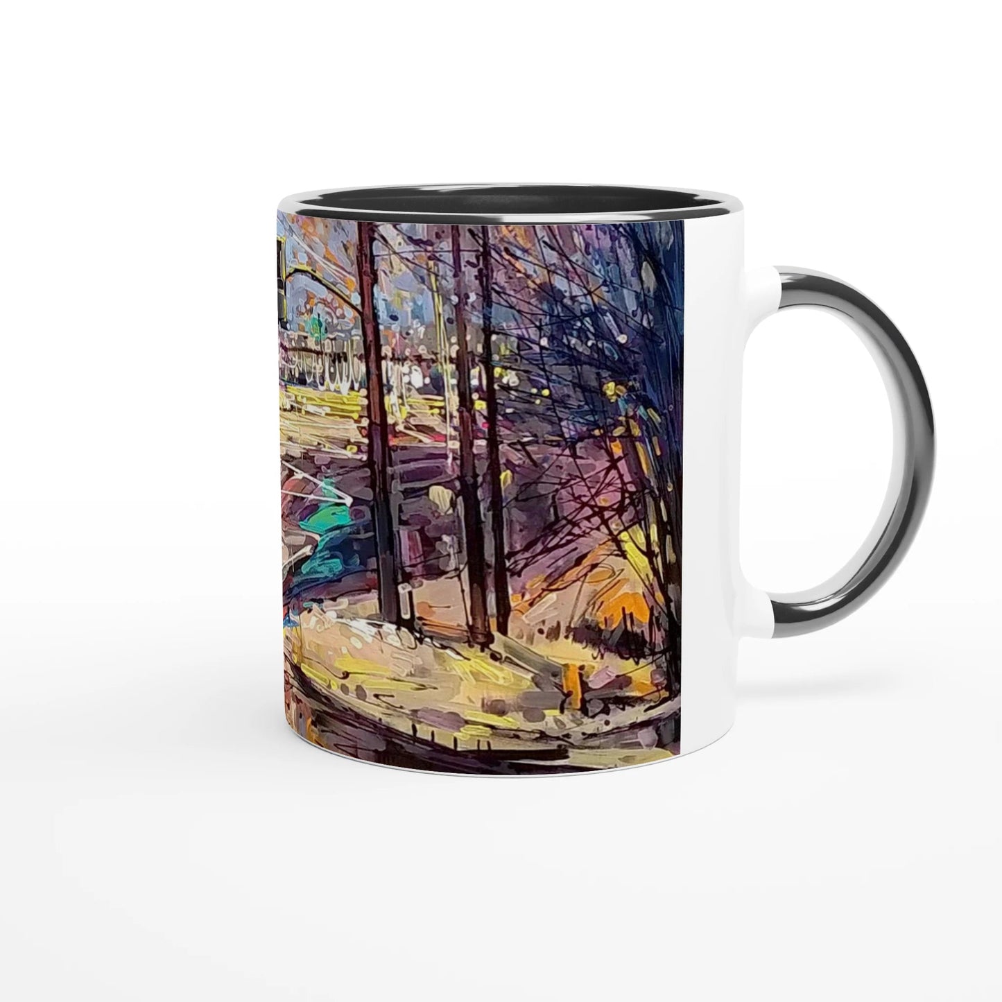 History of lights - White 11oz Ceramic Mug with Color Inside - eduardgurevich