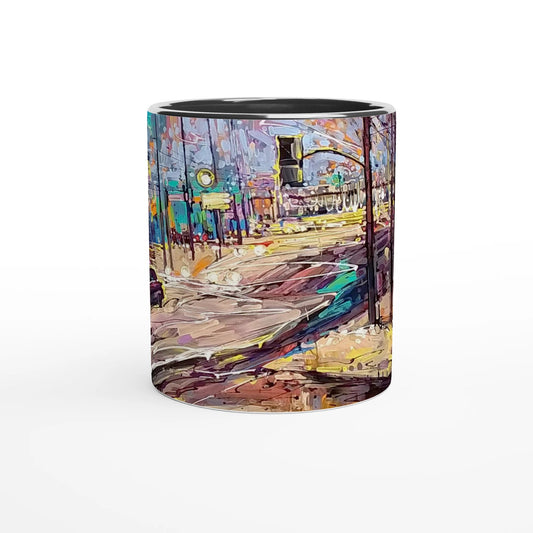 History of lights - White 11oz Ceramic Mug with Color Inside - eduardgurevich