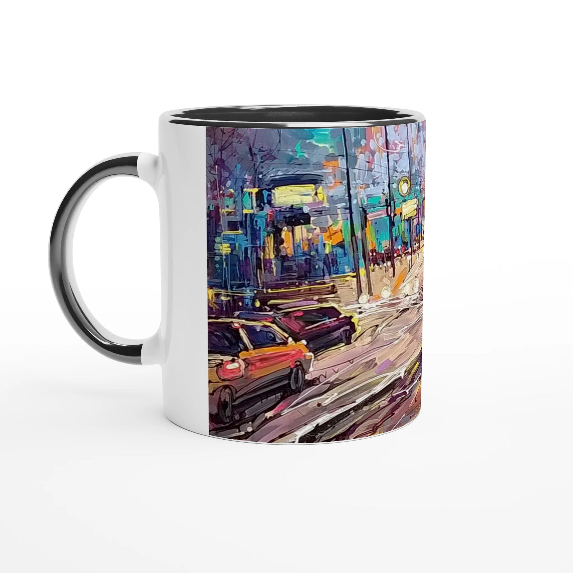 History of lights - White 11oz Ceramic Mug with Color Inside - eduardgurevich