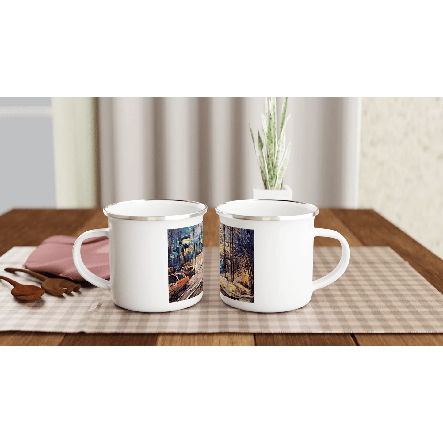 History of lights - White 12oz Enamel Mug - eduardgurevich