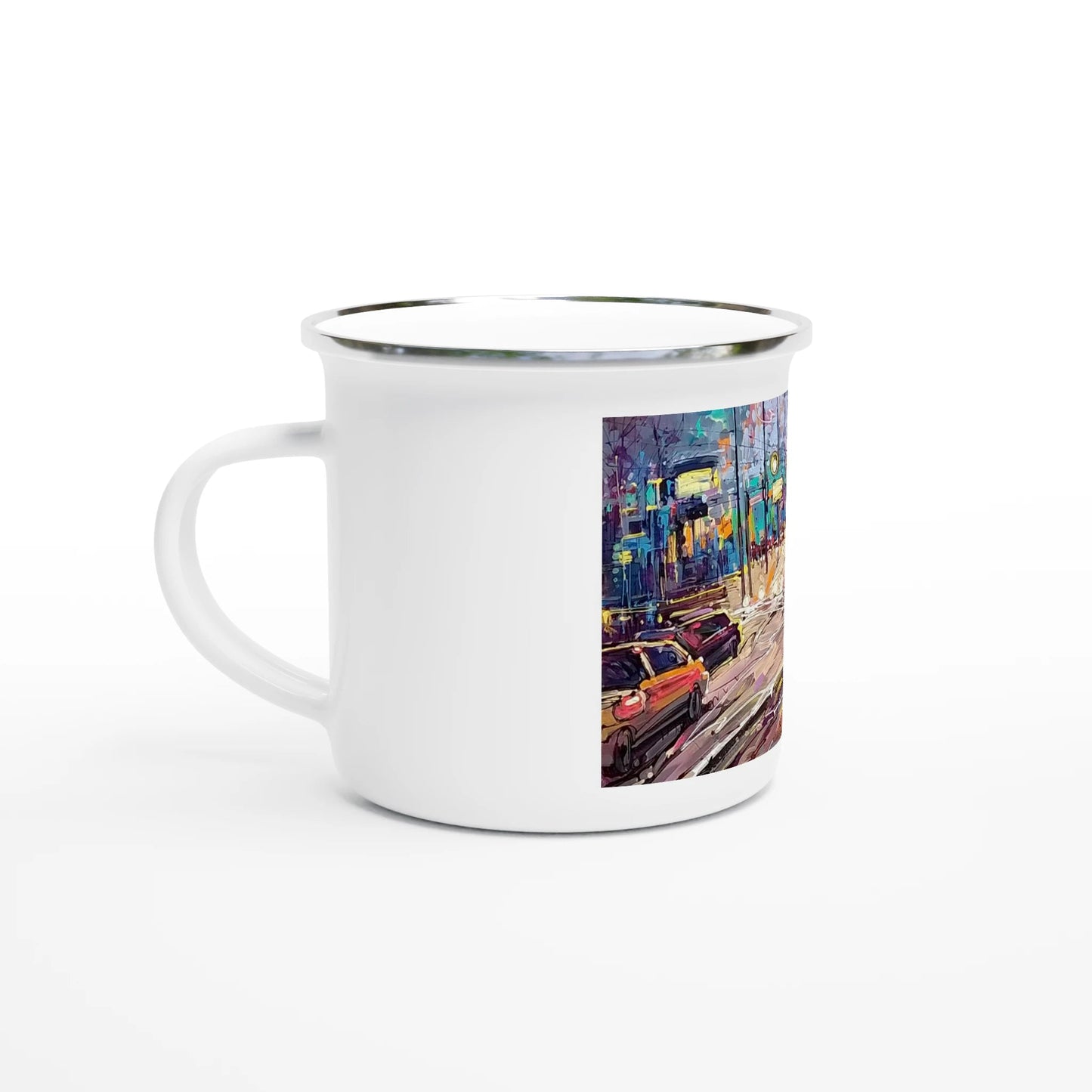History of lights - White 12oz Enamel Mug - eduardgurevich