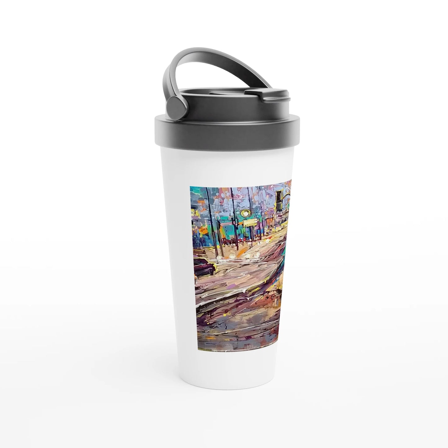 History of lights - White 15oz Stainless Steel Travel Mug - eduardgurevich