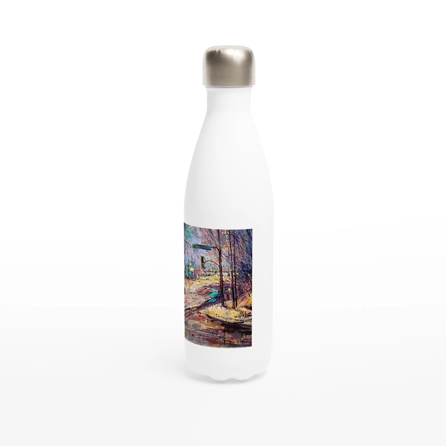 History of lights - White 17oz Stainless Steel Water Bottle - eduardgurevich