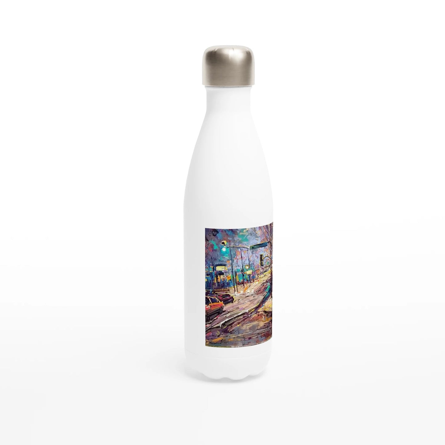 History of lights - White 17oz Stainless Steel Water Bottle - eduardgurevich