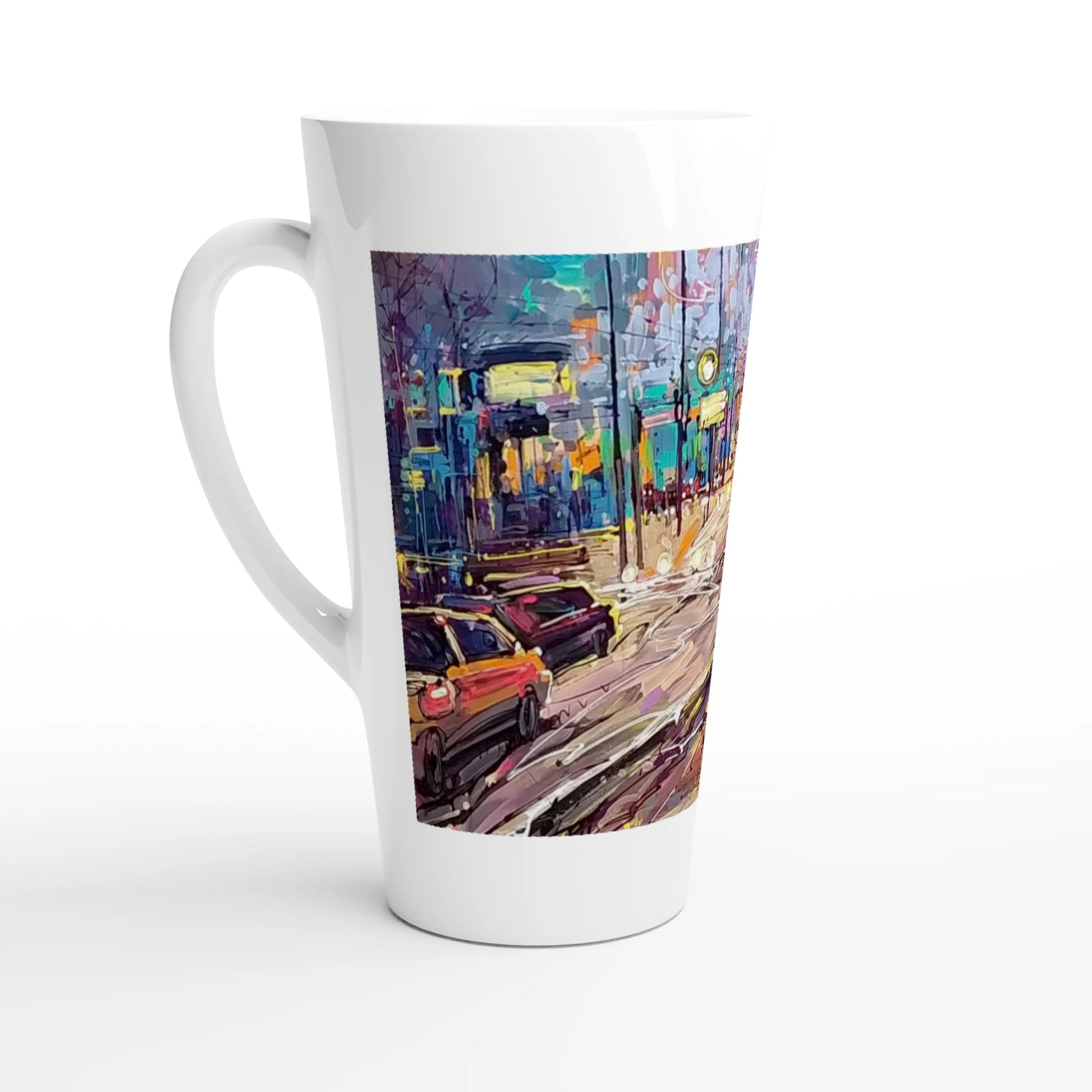 History of lights - White Latte 17oz Ceramic Mug - eduardgurevich